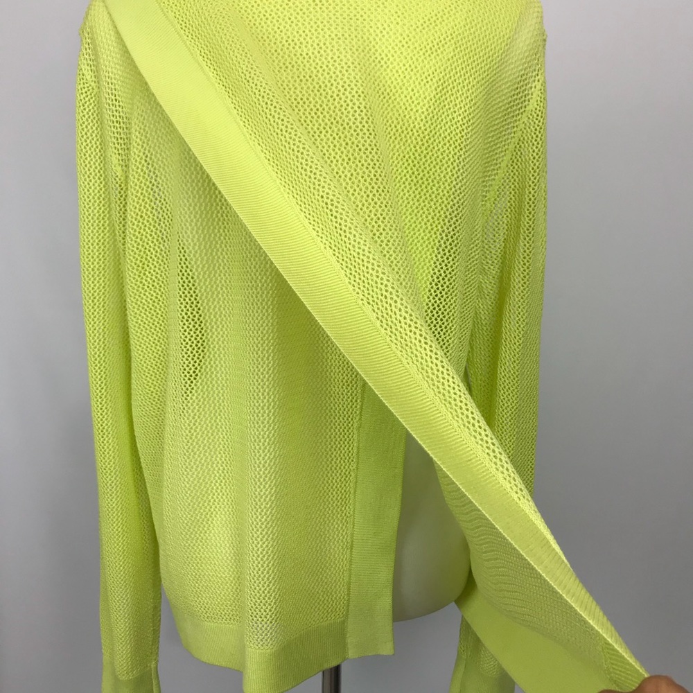 Cabi 199 Split Back Pullover Lemon Lime Sweater - image 3